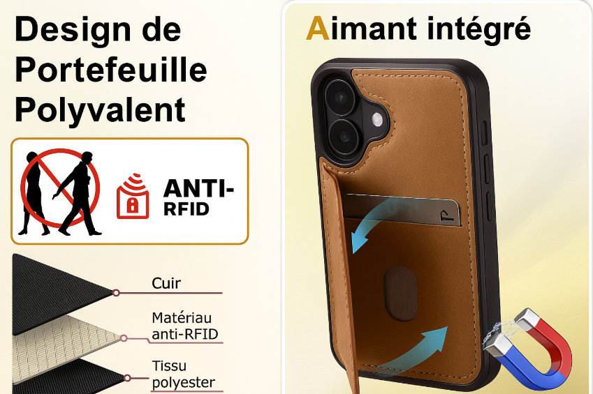 Coque iPhone SmartView avec porte-cartes magnétique intégré