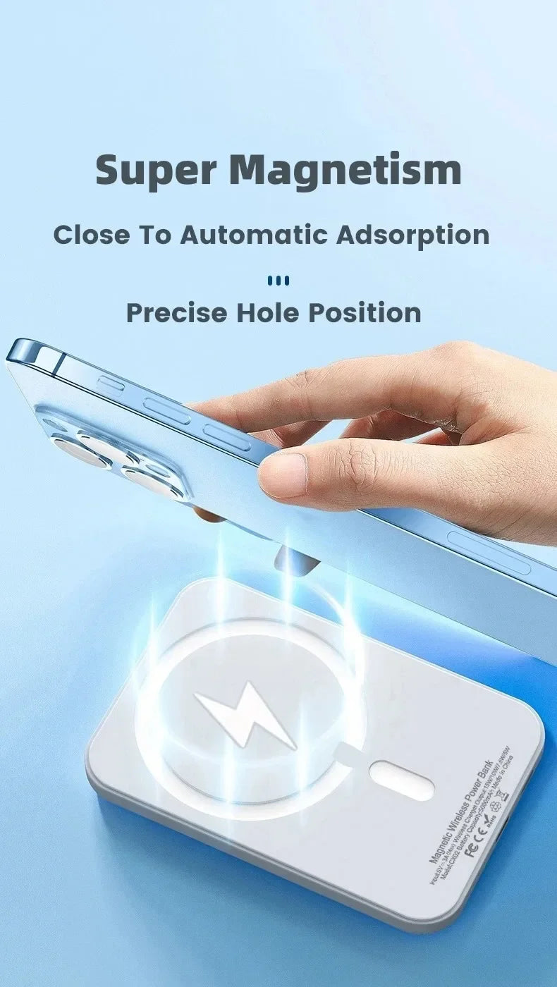 Xiaomi 500 000mAh Power Bank Magnétique – Charge Rapide PD 20W Sans Fil pour iPhone, Samsung, Huawei 2025