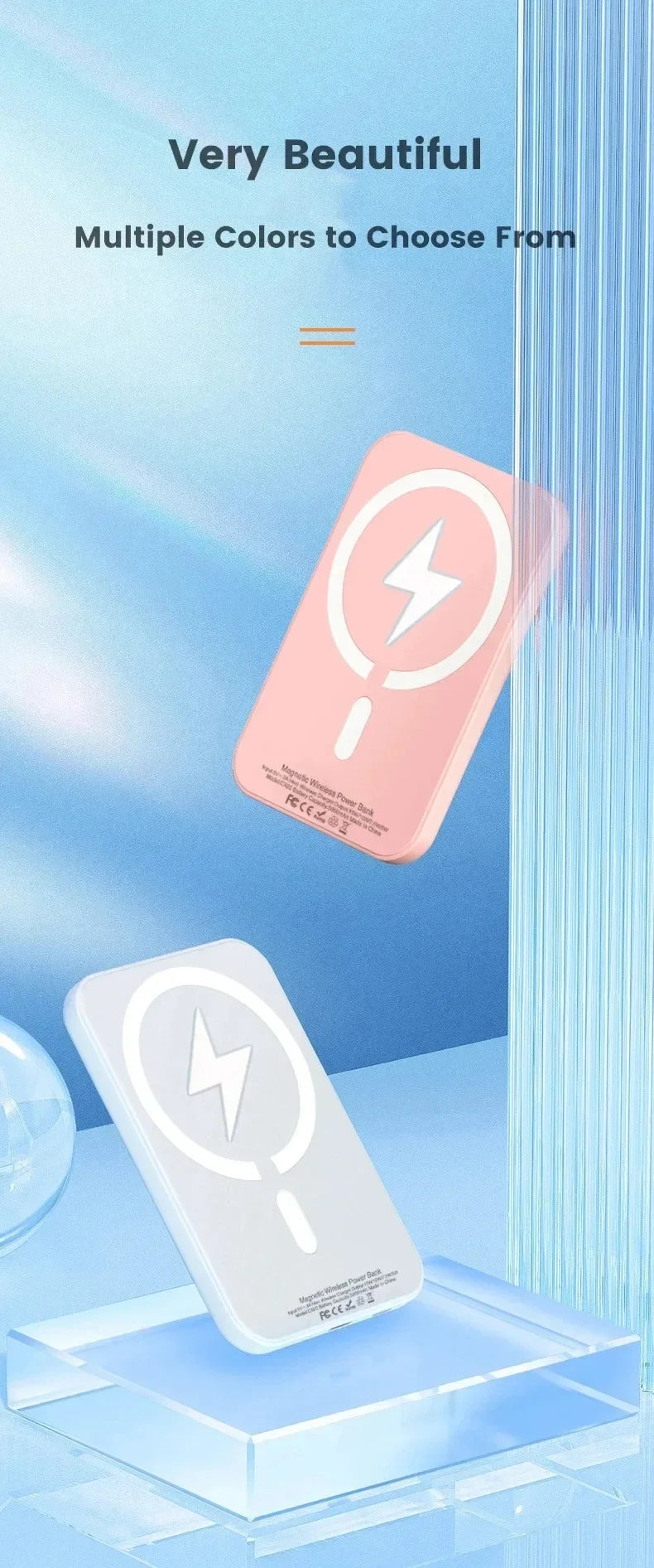 Xiaomi 500 000mAh Power Bank Magnétique – Charge Rapide PD 20W Sans Fil pour iPhone, Samsung, Huawei 2025